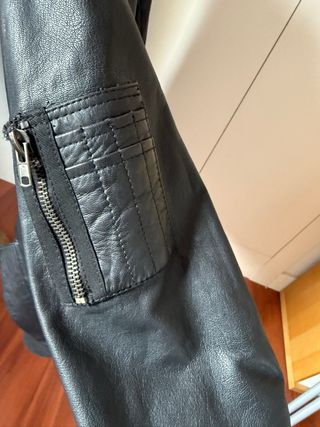 Cazadora Piel Negra Bellfield Talla M