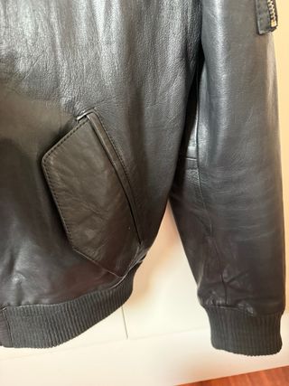 Cazadora Piel Negra Bellfield Talla M