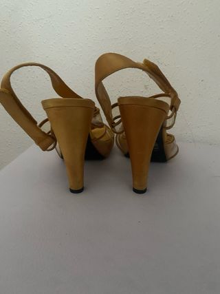 Sandalias Mango Talla 38 Tacón Transparente