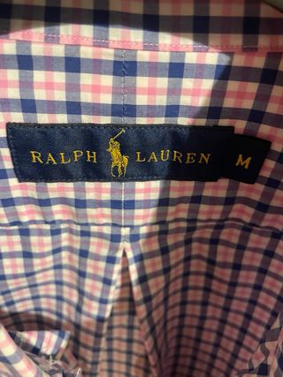 Camisa Polo Ralph Lauren Cuadros Azul/Rosa Talla M