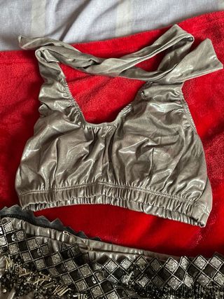 Traje Danza Oriental Plata y Negro