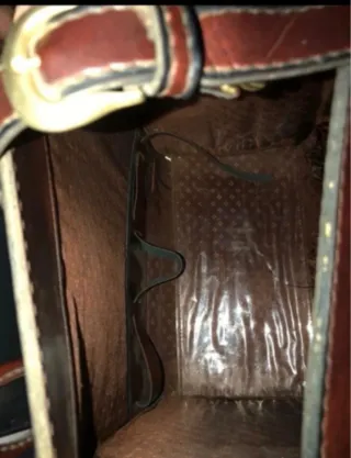 Bolso de viaje vintage de cuero italiano marrón