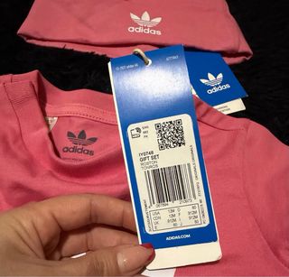 Conjunto Adidas niña rosa mono y gorro