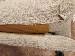 Sofá 3 plazas beige tela