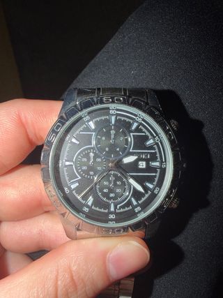 Reloj Nevo Caballero Negro y Plateado