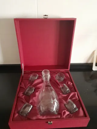 Juego Botella y Vasos de Cristal