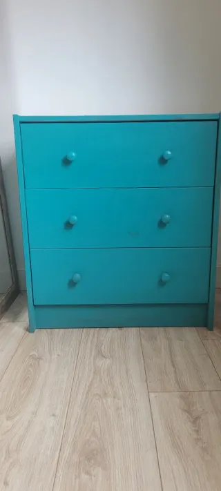 Cómoda Rast IKEA madera azul