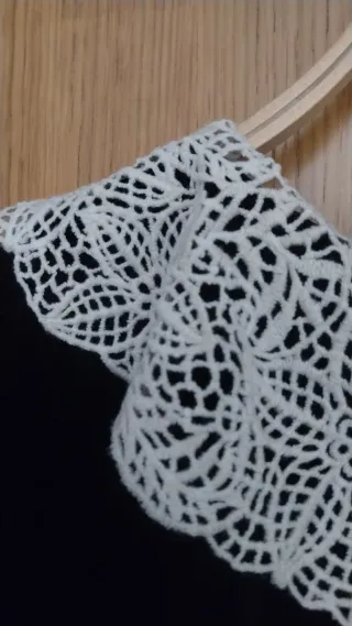 Top terciopelo negro crochet Zara