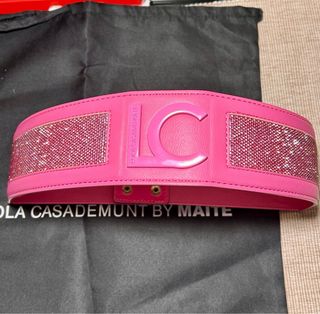 Cinturón Lola Casademunt fucsia con cristales