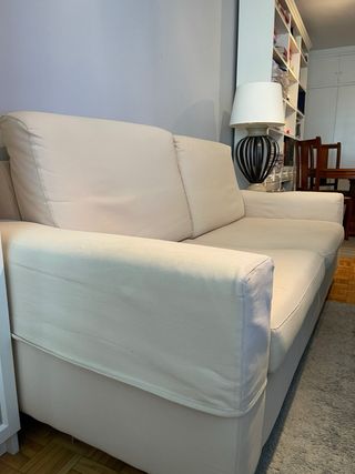 2 Sofás Hatsa 3 plazas tela beige