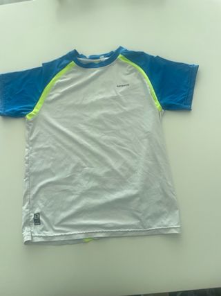Camiseta ARTENGO azul, blanco y amarillo T.11-12