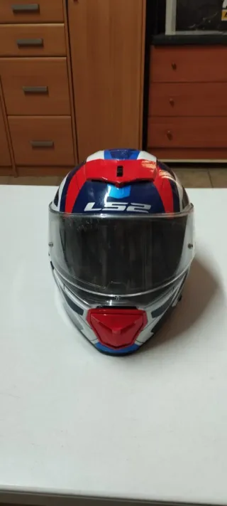 Casco Moto LS2 Rojo, Azul y Blanco