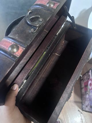 Cofre baúl vintage madera y cuero