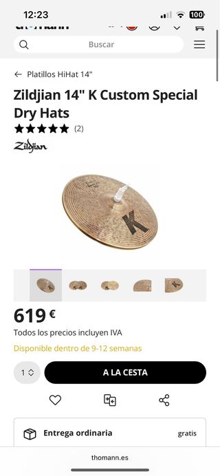 Zildjian 14 K Custom Special Dry Hats