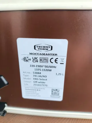 Cafetera Moccamaster Select Blanca