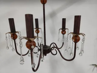 Lote 6 Lámparas Rústicas Cristal y Metal