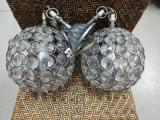 Lote 6 Lámparas Rústicas Cristal y Metal