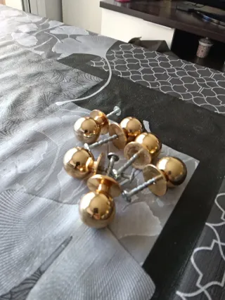 6 Tiradores Bronce Redondos