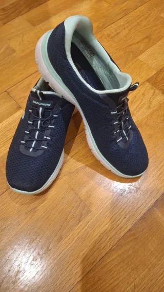 Zapatillas deportivas Skechers azul y verde