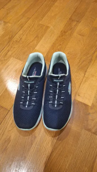 Zapatillas deportivas Skechers azul y verde