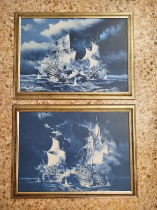 2 Cuadros Navíos de Guerra