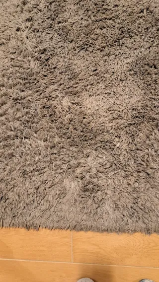 Alfombra pelo largo gris oscuro 225 x 158