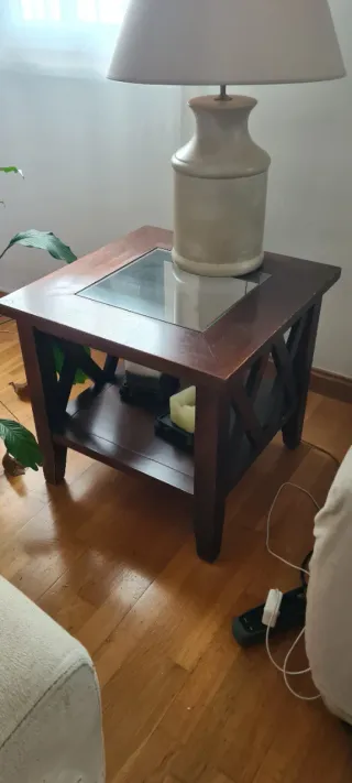 Mesa de centro madera y cristal