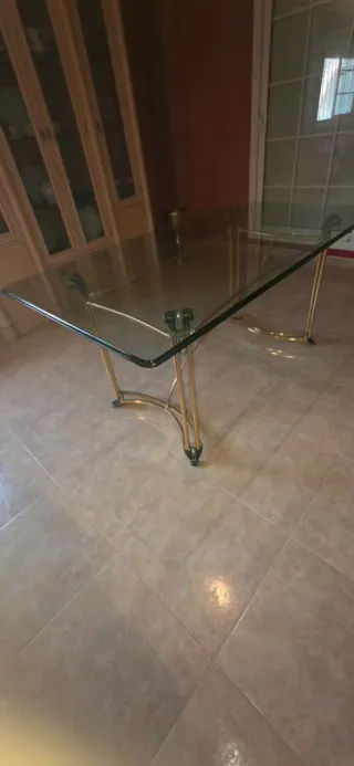 Conjunto de 6 sillas de comedor y mesa cristal