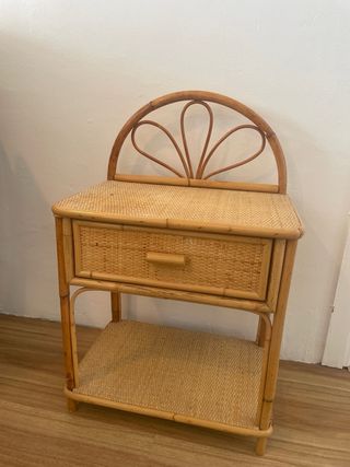 Mesita Noche Ratán Vintage