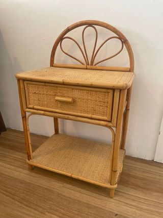 Mesita Noche Ratán Vintage