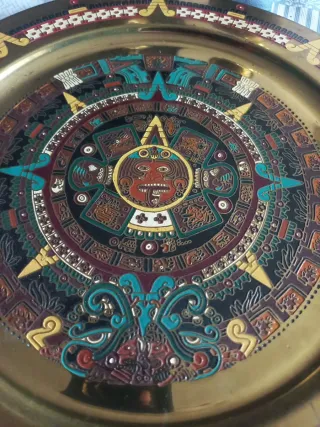 Plato Decorativo Azteca Sol México