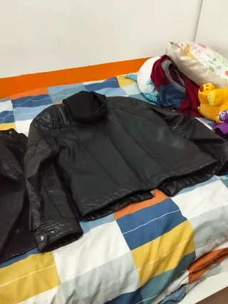 Cazadora cuero con capucha niños talla 12