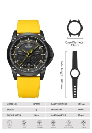 Reloj Naviforce Negro y Amarillo