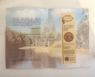Agua Bendita del Río Jordán - Certificado Original
