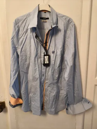 Camisa di prego azul talla 3xl