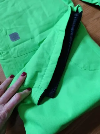 Pantalón de esquí verde neón con tirantes