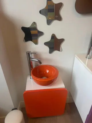 2 Lavabos y espejos estrellas pila de Cerámica y e