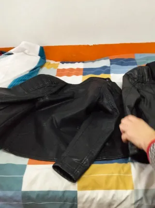 Cazadora cuero niños negra talla 9 10