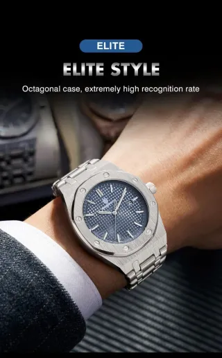 Reloj paazomu Hombre Esfera Azul Acero