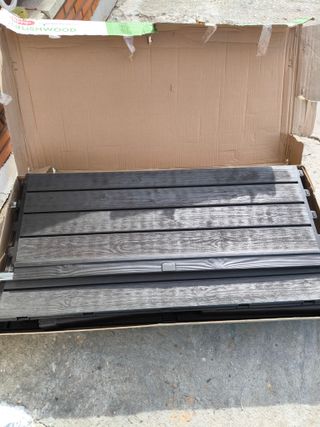 Keter Brushwood - Arcón exterior, Baúl almacenaje, armario  454L