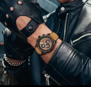 Reloj Mark Fairwhale Hombre Negro/Marrón