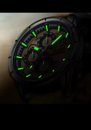 Reloj Mark Fairwhale Hombre Negro/Marrón