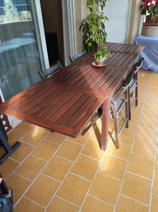 Mesa Terraza Madera Extensible 140-260cm