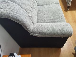 Sofá 2 plazas gris y negro