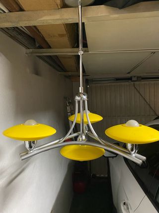 Lámpara infantil metal y cristal.