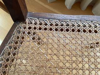 2 Butacas Teca Antiguas con Rattan