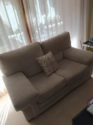 Sofá de 2 plazas beige/marrón