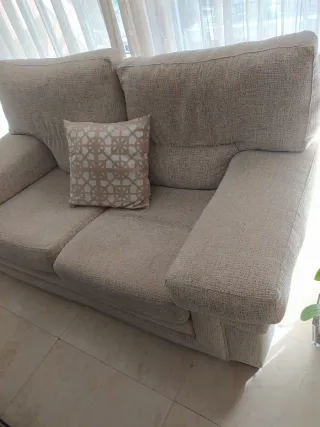 Sofá de 2 plazas beige/marrón
