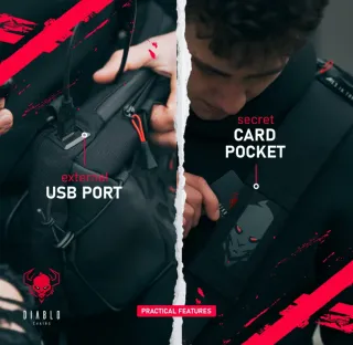 Mochila/Bandolera Diablo Chairs Negra Nueva.