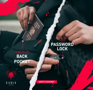 Mochila/Bandolera Diablo Chairs Negra Nueva.